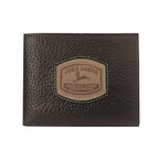 John Deere Mens Historic Trademark Patch Pebble Grain Leather Bi-Fold Wallet (4054000-200) Brown