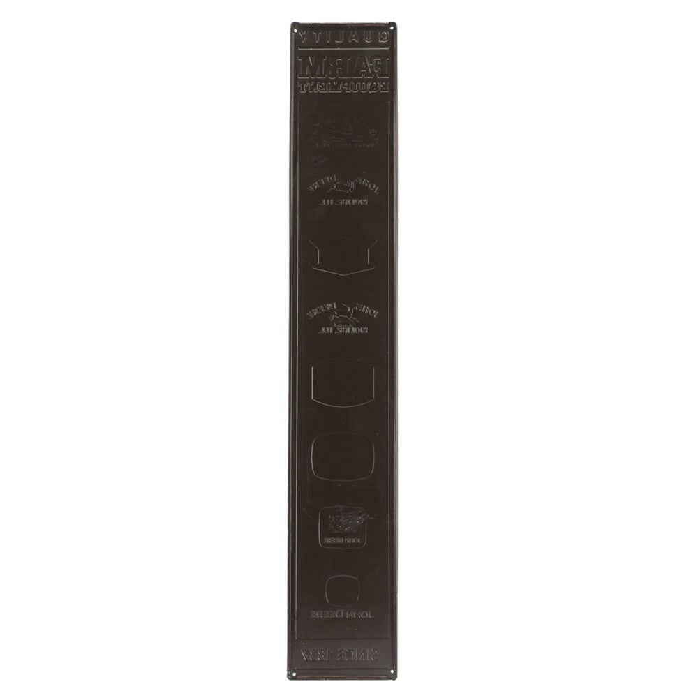 John Deere Quality Farm Equipment Since 1837 Vertical Logo Embossed Metal Sign 12.7cm W x 76.2cm H (90158866-S)