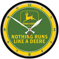 John Deere Nothing Runs like a Deer Logo Clock 32.4cm (0647221)
