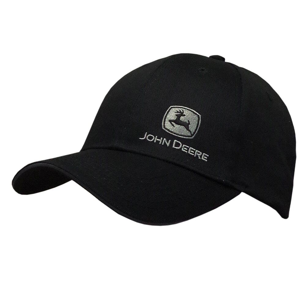John Deere JD Offset Embroidered Logo Twill Cap (J11D-02WS-JDR-XDR) Black OSFM