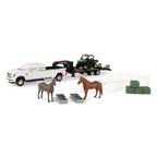 John Deere Childrens 1:32 Ford Pickup With Gator on Trailer and Horses & Yards (47433)