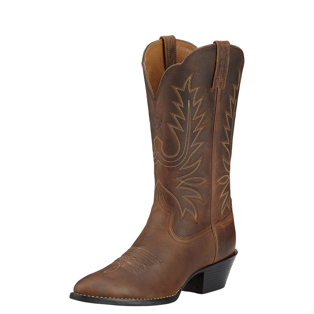 Ariat Womens Heritage R-Toe Western Boots (10001021) Distressed Brown 5C  [ASO] 