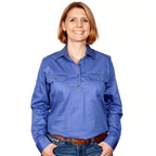 Just Country Womens Jahna Half Button Work Shirt (50505) Blue S/10