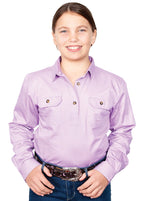 Just Country Girls Kenzie Half Button Work Shirt (60606) Orchid S/6-7