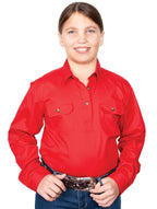 Just Country Girls Kenzie Half Button Work Shirt (60606) Chilli XS/4-5