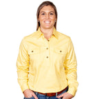 Just Country Womens Jahna Half Button Work Shirt (50505) Butter XS/8