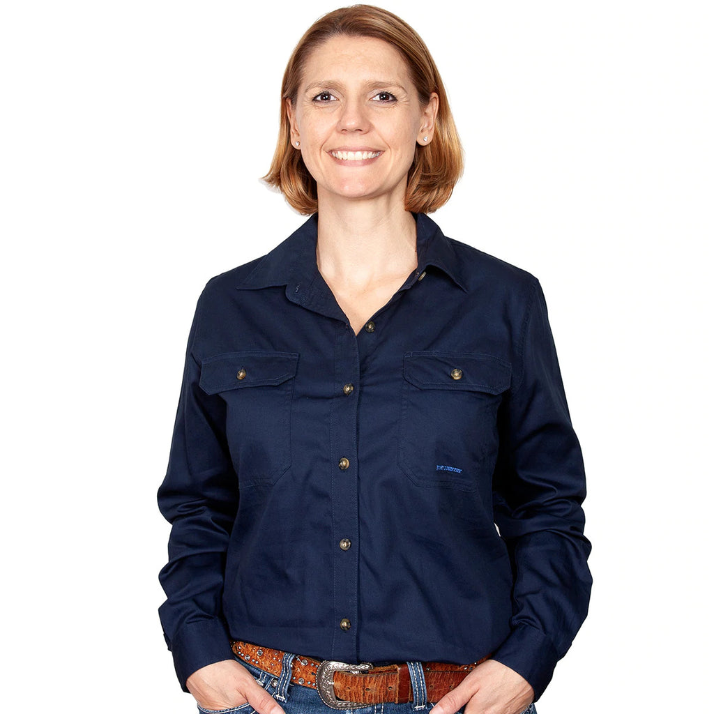 Just Country Womens Brooke Work Shirt (50502) Navy XS/8