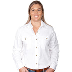 Just Country Womens Brooke Work Shirt (50502) White 2XL/18