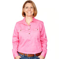 Just Country Womens Jahna Half Button Work Shirt (50505) Rose XS/8