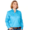Just Country Womens Jahna Half Button Work Shirt (50505) Sky XS/8