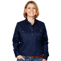 Just Country Womens Jahna Half Button Work Shirt (50505) Navy S/10