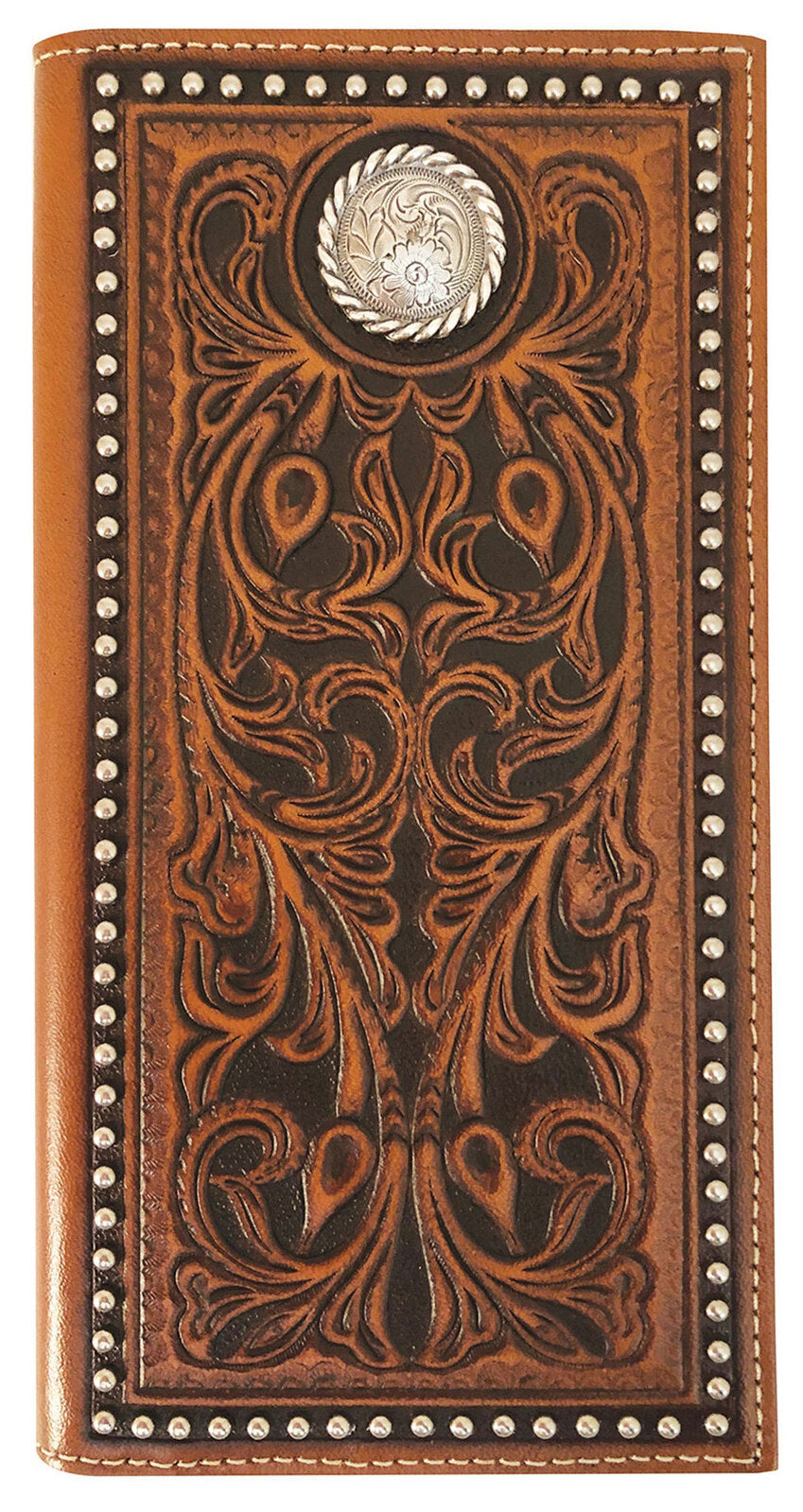 Roper Mens Rodeo Wallet (8138100) Tooled Leather Tan