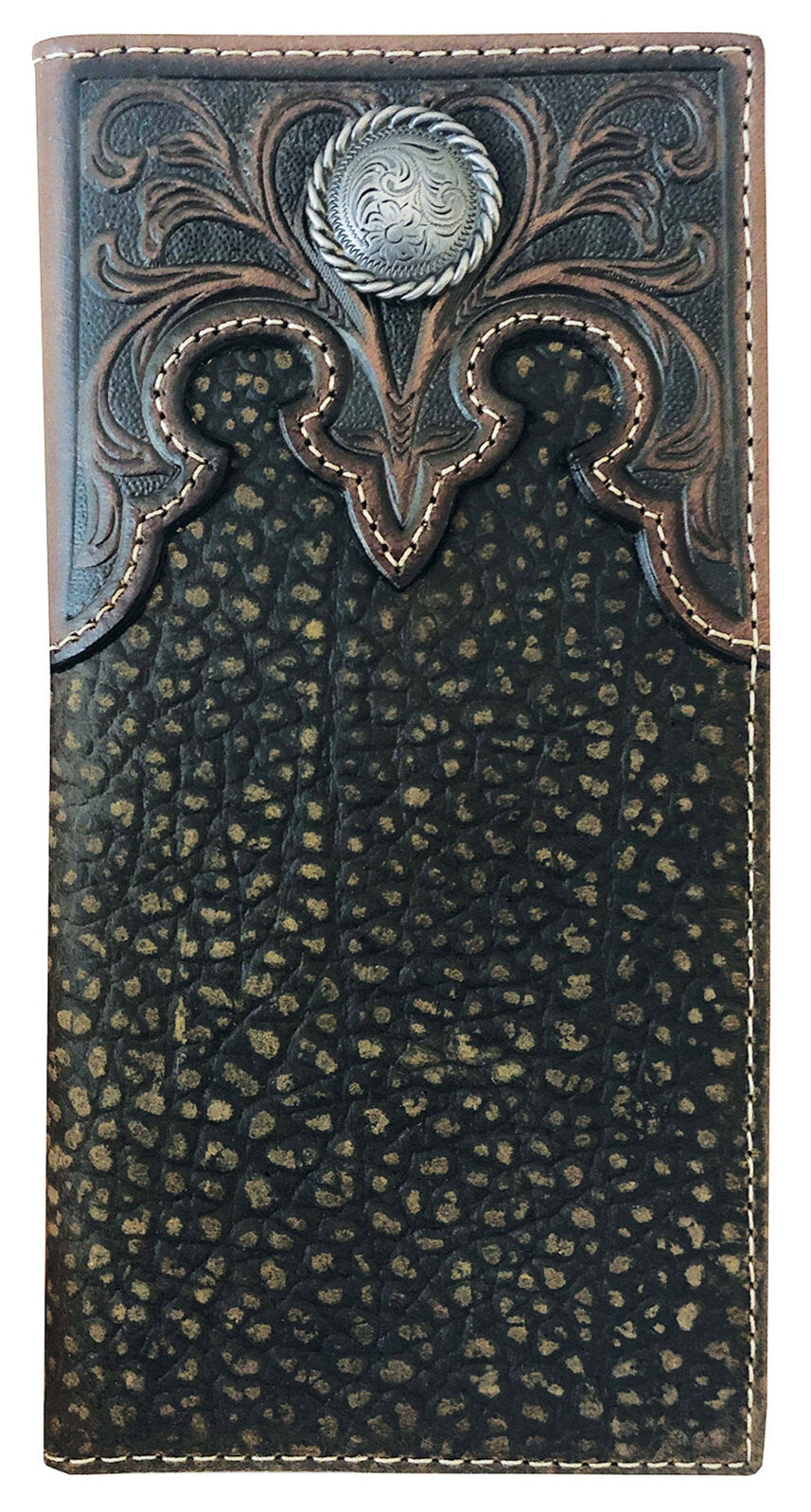 Roper Mens Rodeo Wallet (8144100) Tooled Yoke Brown