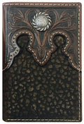 Roper Mens Tri-Fold Wallet (8142100) Tooled Yoke Brown