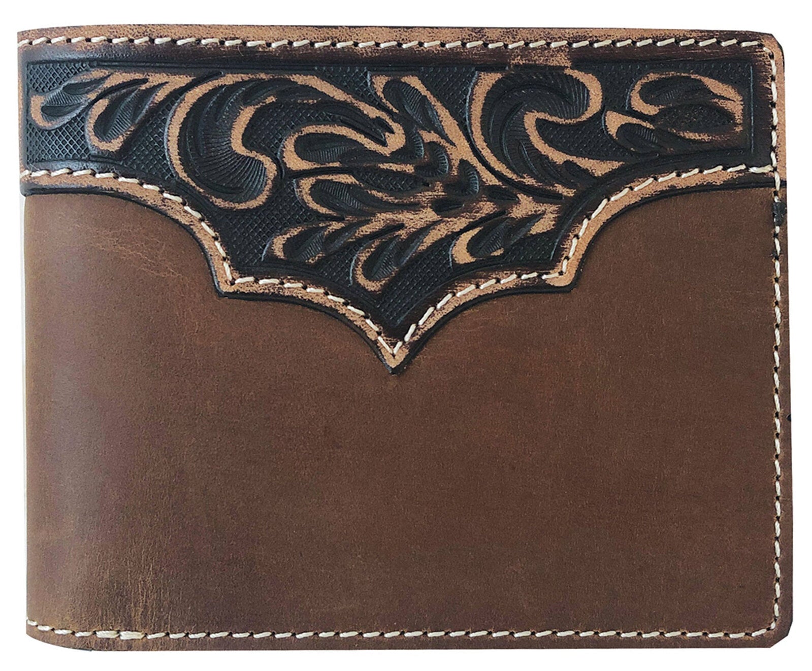 Roper Mens Bi-Fold Wallet (8146100) Tooled Yoke Tan