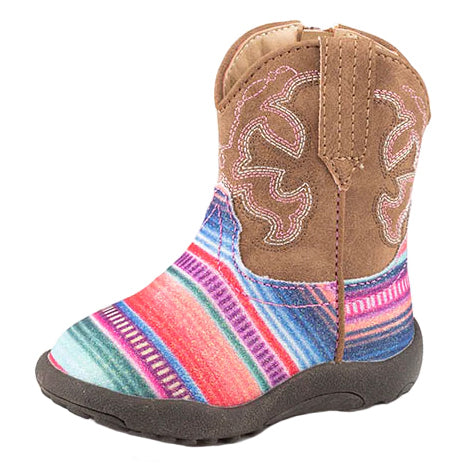 Roper Infants Cowbaby Glitter Serape Western Boots (16901115) Serape/Tan 2