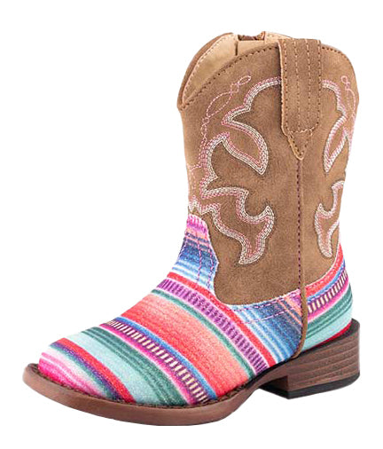 Roper Childrens Glitter Serape Western Boots (18901115) Serape/Tan 1