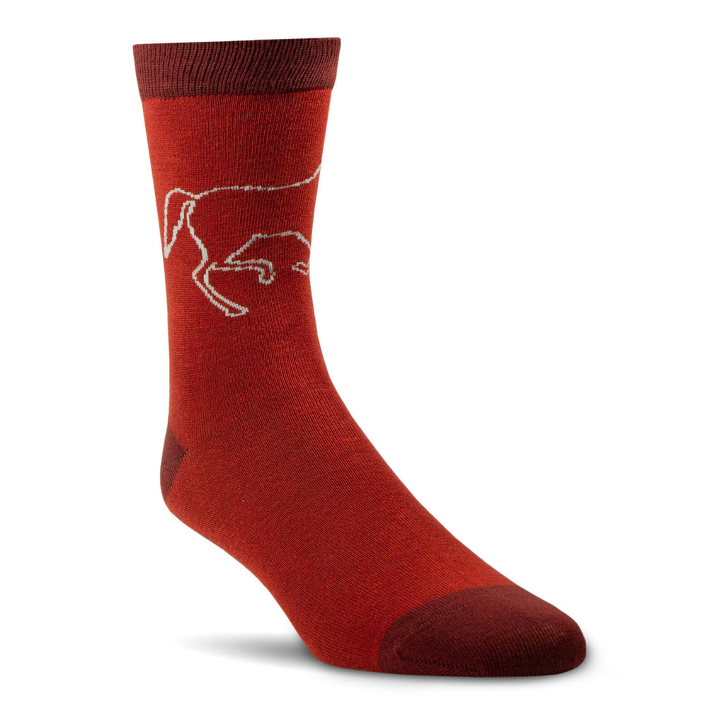 Ariat Womens Charm Crew Socks (10047396) Burnt Brick Toile One Size