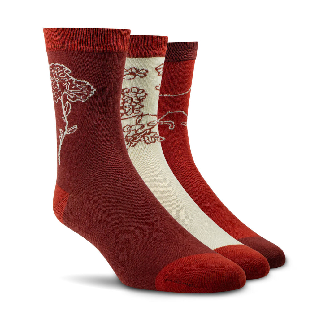 Ariat Womens Charm Crew Socks (10047396) Burnt Brick Toile One Size