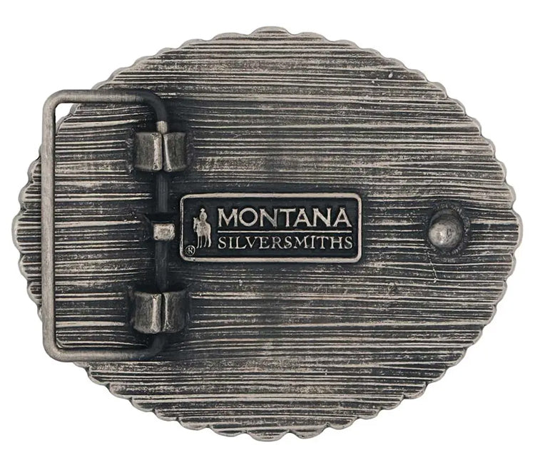 Montana Silversmiths Montana Western Attitude Buckle (A972S) Silver One Size