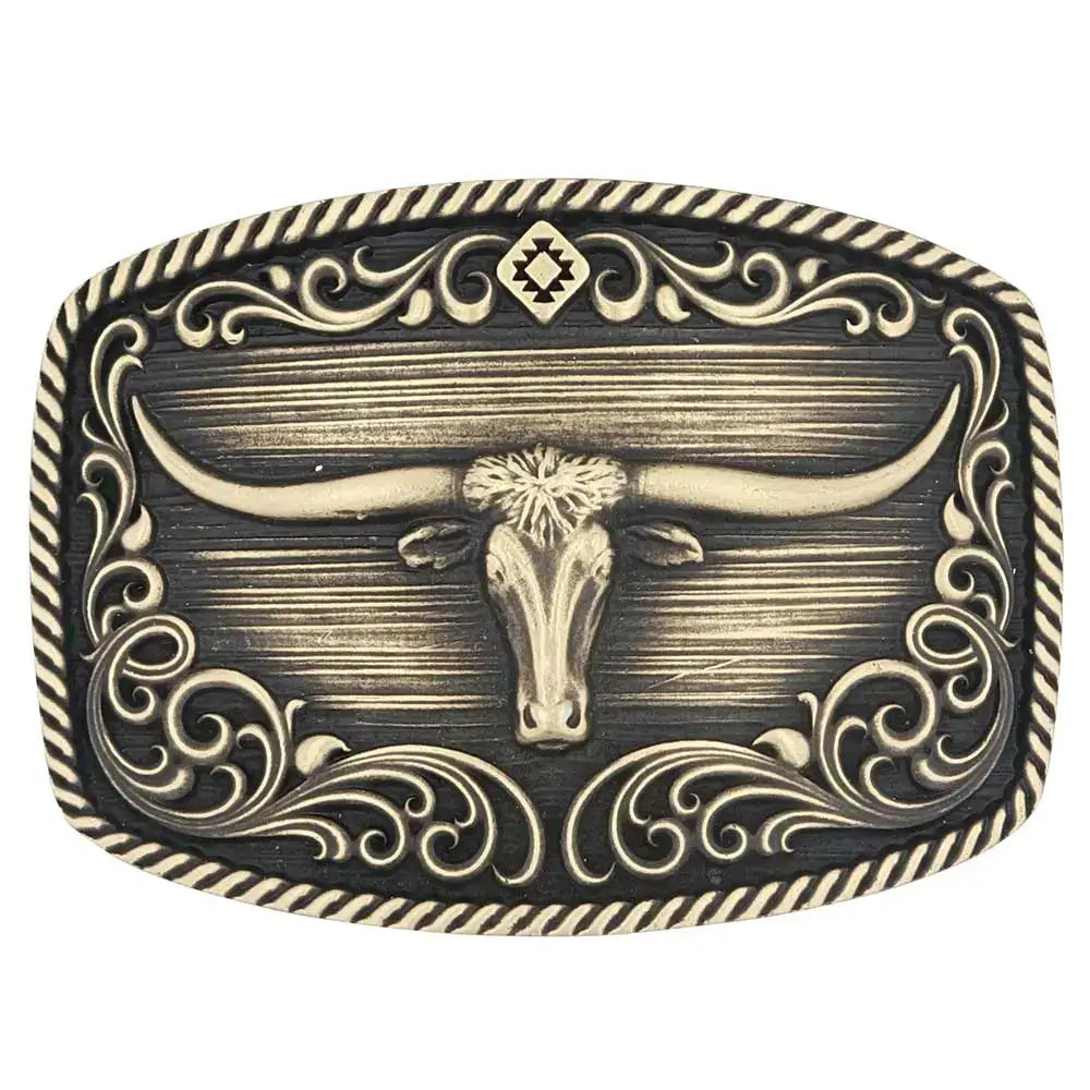 Montana Silversmiths Montana Western Attitude Buckle (A973C) Silver One Size [SD]
