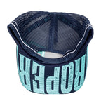 Roper Branded Trucker Cap (RC2405) Navy/Turquoise OSFM