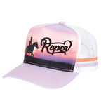 Roper Western Scene Trucker Cap (RC2408) Purple/White OSFM