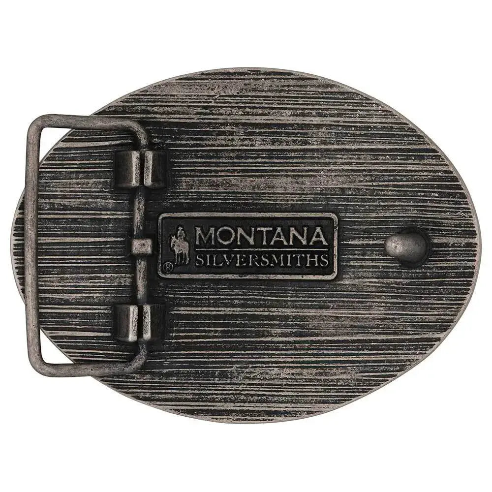 Montana Silversmiths Two-Tone Longhorn Attitude Buckle (A1015P)