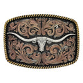 Montana Silversmiths Tri-Colour Texas Longhorn Attitude Buckle (A711)