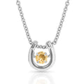 Montana Silversmiths Dancing Birthstone Horseshoe Necklace (NC4742-NOV) Topaz CZ