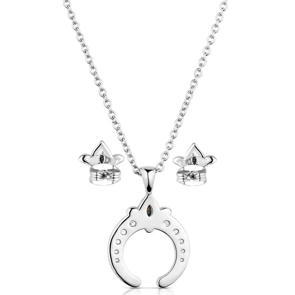 Montana Silversmiths Simple Squash Blossom Crystal Jewellery Set (JS5953)
