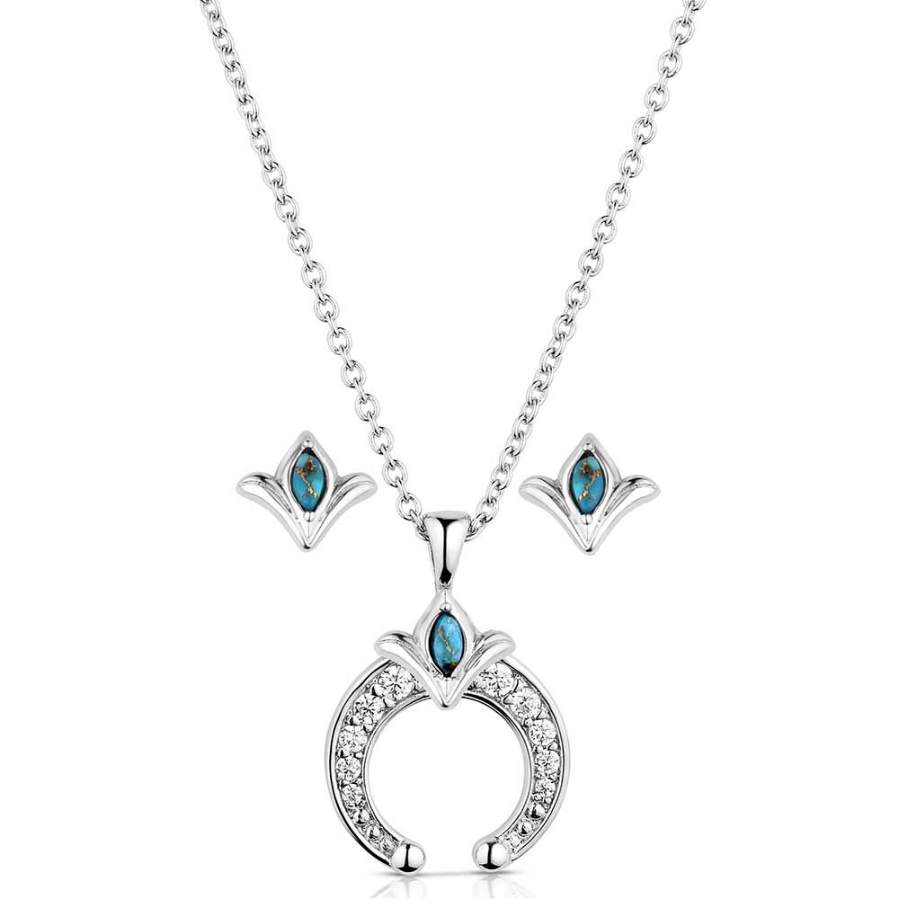 Montana Silversmiths Simple Squash Blossom Crystal Jewellery Set (JS5953)