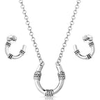 Montana Silversmiths Roped Horseshoe Crystal Jewellery Set (JS6038)