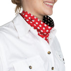 Just Country Womens Carlee Double Sided Scarf (SCF2558) Black Polka Dot/Red Polka Dot