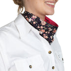 Just Country Womens Carlee Double Sided Scarf (SCF2567) Navy Peonies/Hot Pink