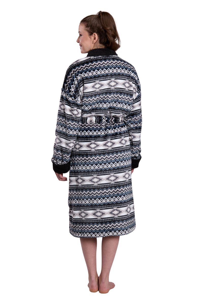 Roper Womens Fleece Robe (8355501) Aztec Black