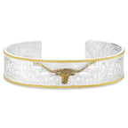 Montana Silversmiths Longhorn Trails Cuff Bracelet (BC6145)