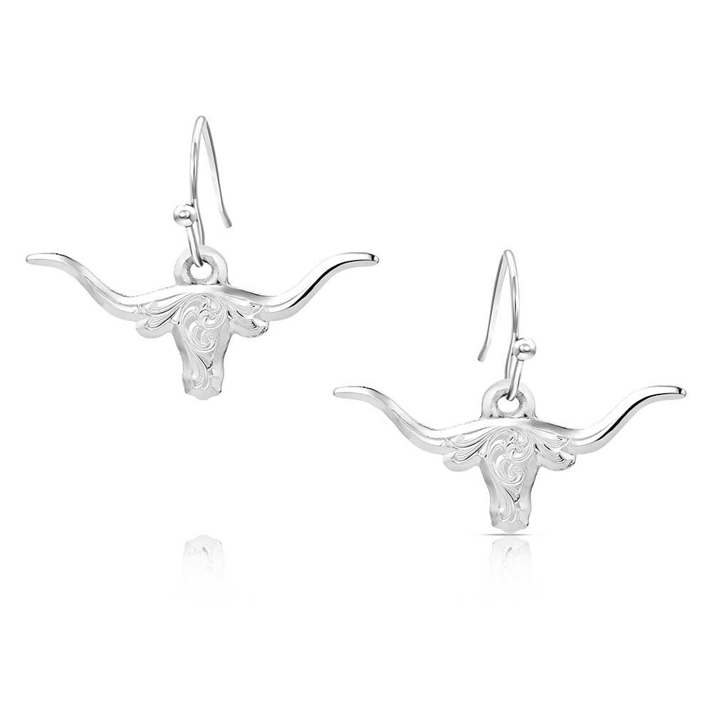 Montana Silversmiths Out West Longhorn Earrings (ER6139)