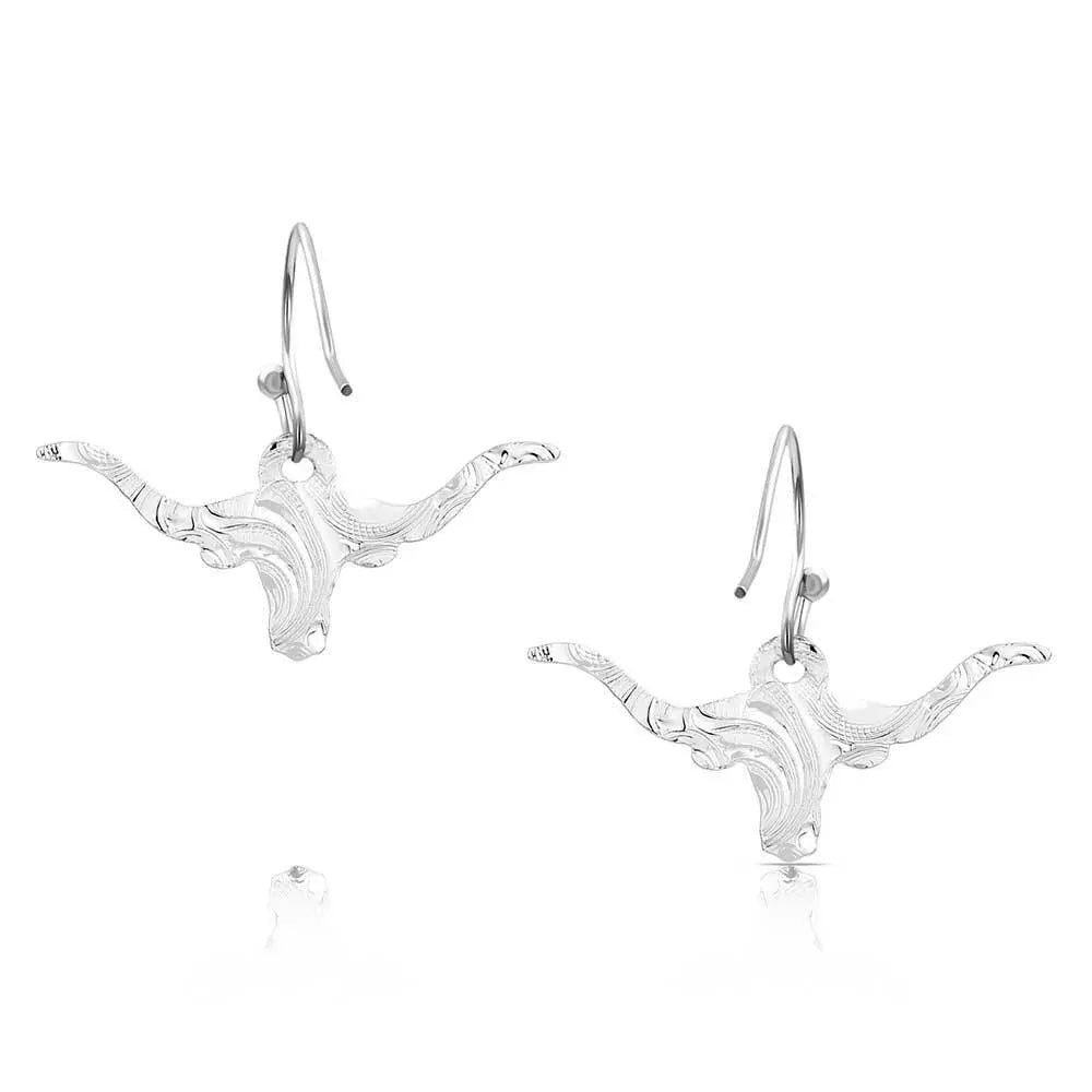 Montana Silversmiths Out West Longhorn Earrings (ER6139)
