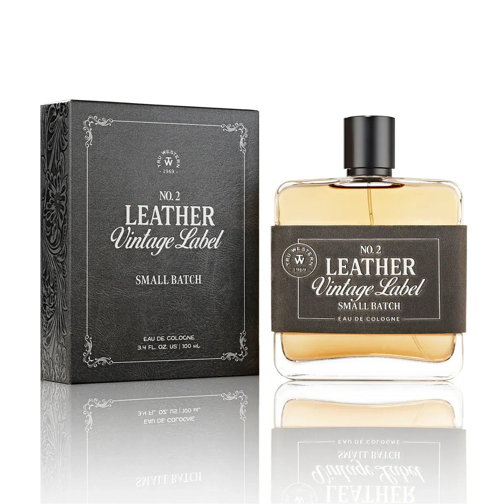 Tru Western Mens Leather Vintage Label #2 Small Batch Eau De Cologne 100mL (98085)