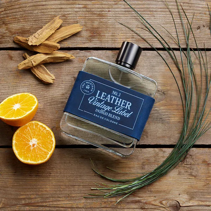 Tru Western Mens Leather Vintage Label #3 Indigo Blend Eau De Cologne 100mL (98087)