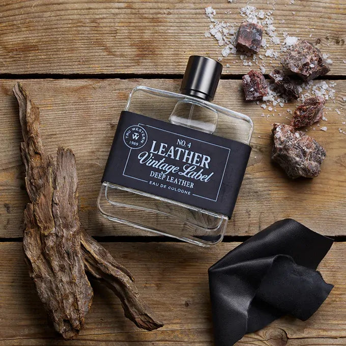 Tru Western Mens Leather Vintage Label #4 Deep Leather Eau De Cologne 100mL (98089)