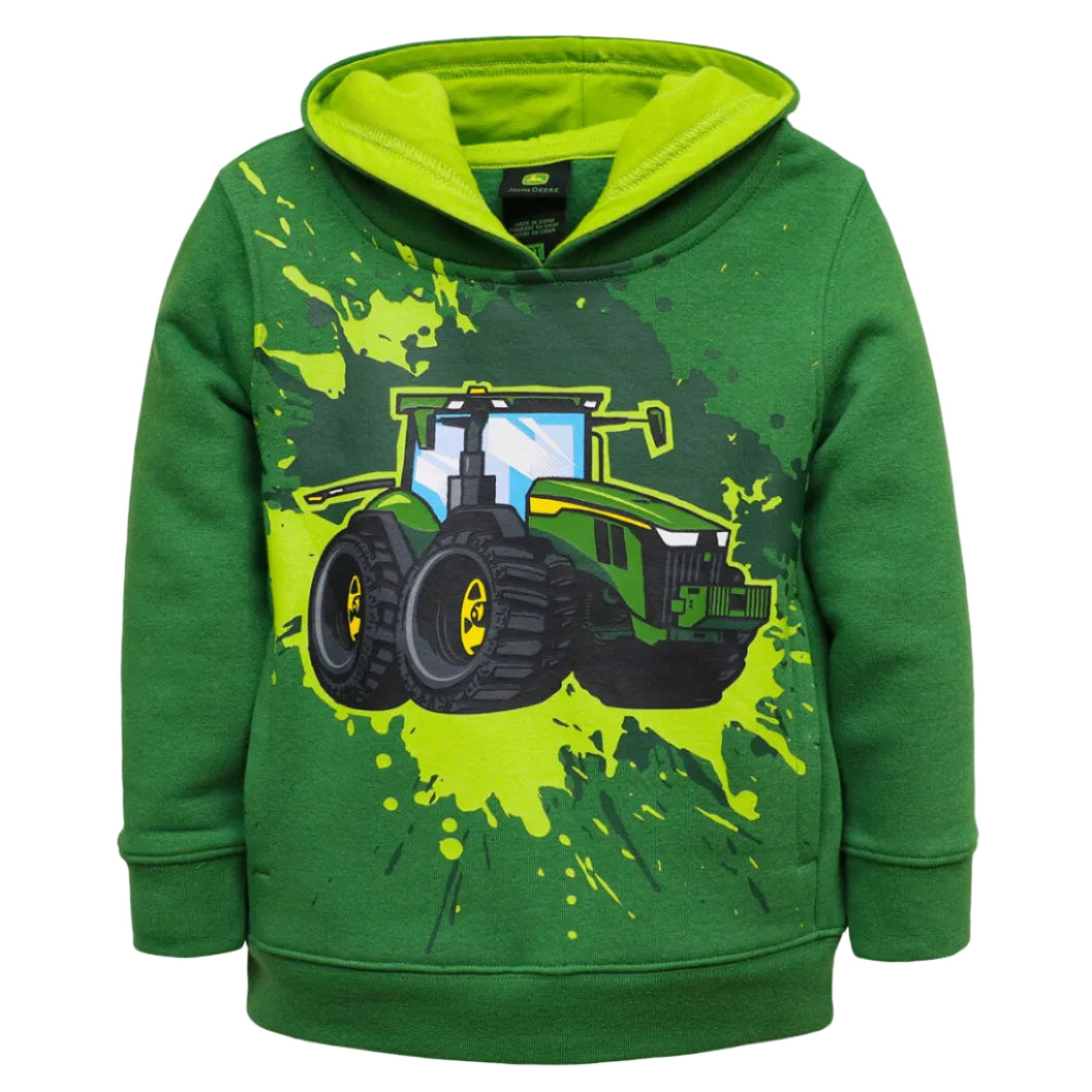 John Deere Toddlers Splash Tractor Fleece Pullover Hoodie (J4J365GT) Green 