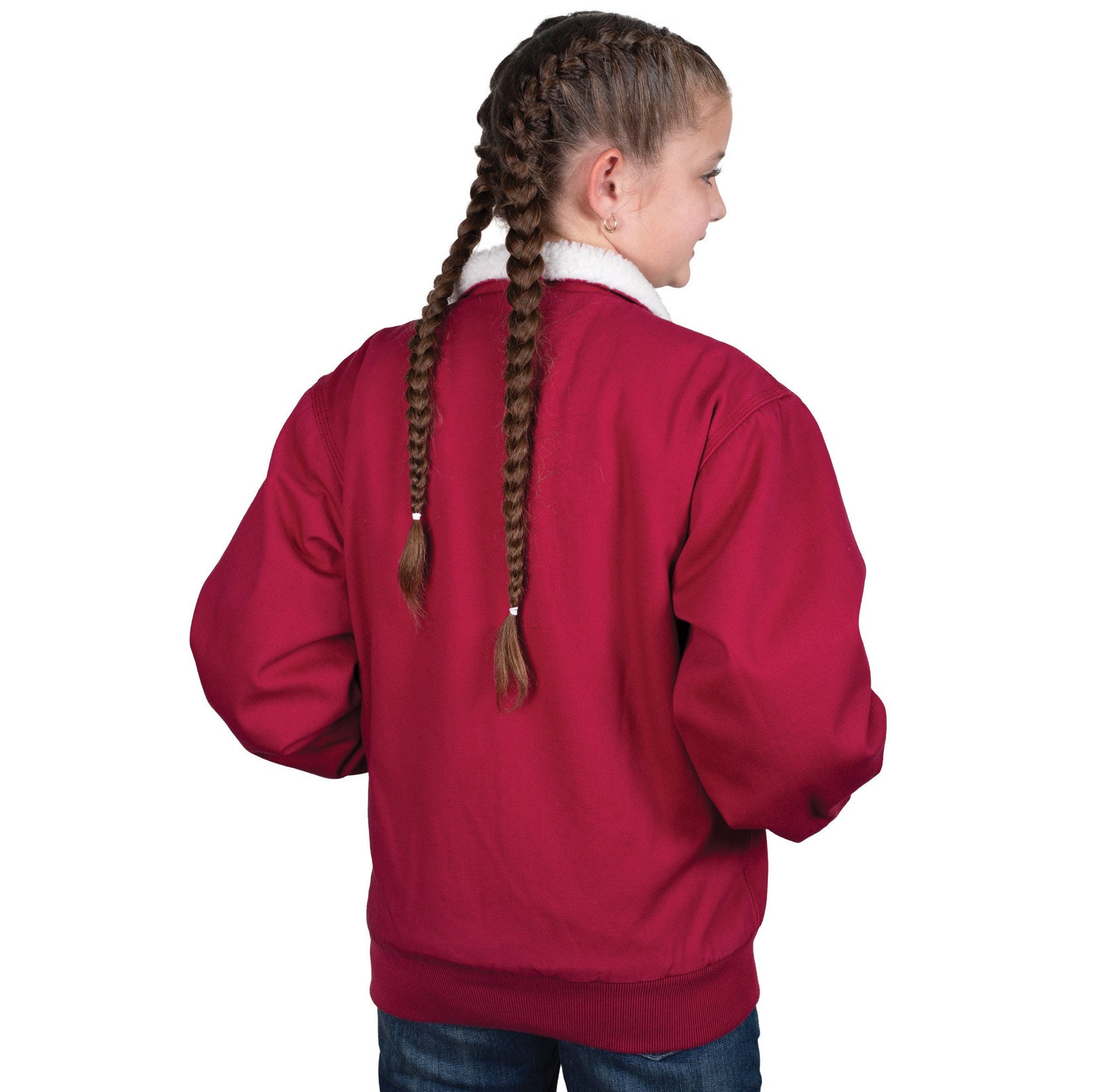 Just Country Childrens Diamantina Sherpa Jacket (BWOJ2601) Very Berry Back