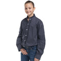 Just Country Girls Gracie Frills Full Button L/S Print Shirt (GWLS2659) Navy & White Mini Spots