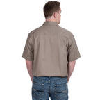 Just Country Mens Adam SS Half Button Work Shirt (10104) Brown Back