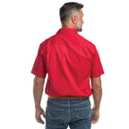 Just Country Mens Adam SS Half Button Work Shirt (10104) Chilli  Back