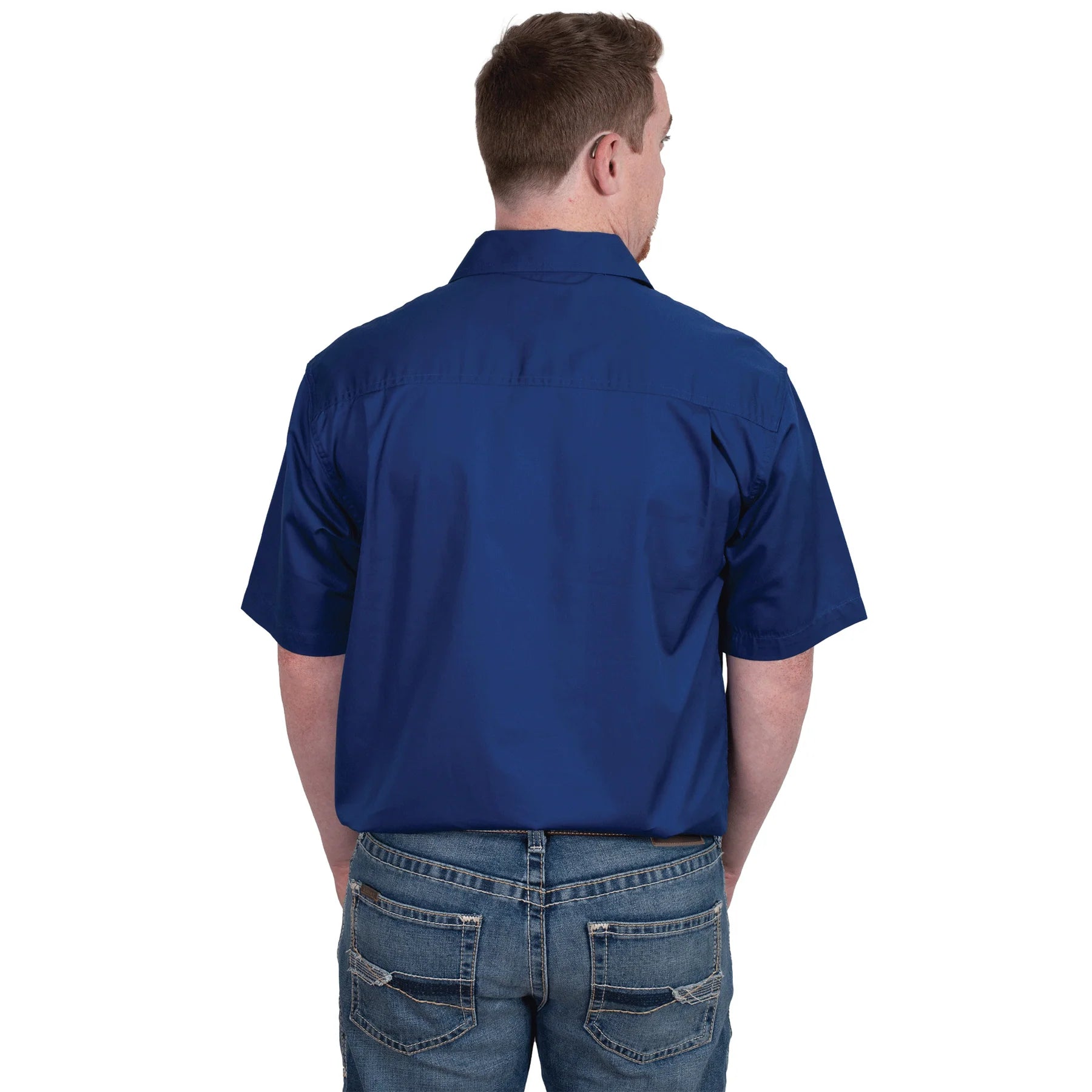 Just Country Mens Adam SS Half Button Work Shirt (10104) Cobalt 