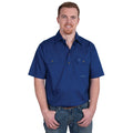 Just Country Mens Adam SS Half Button Work Shirt (10104) Cobalt 