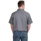 Just Country Mens Adam SS Half Button Work Shirt (10104) Steel Grey Back